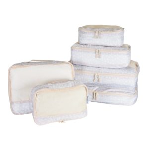 6 Set Packing Cubes White Dots