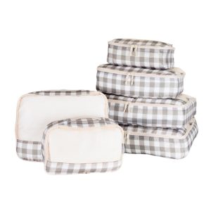 Set Packing Cubes Tan Gingham